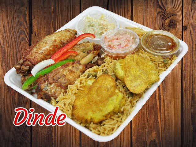 Dinde avec riz et plantains